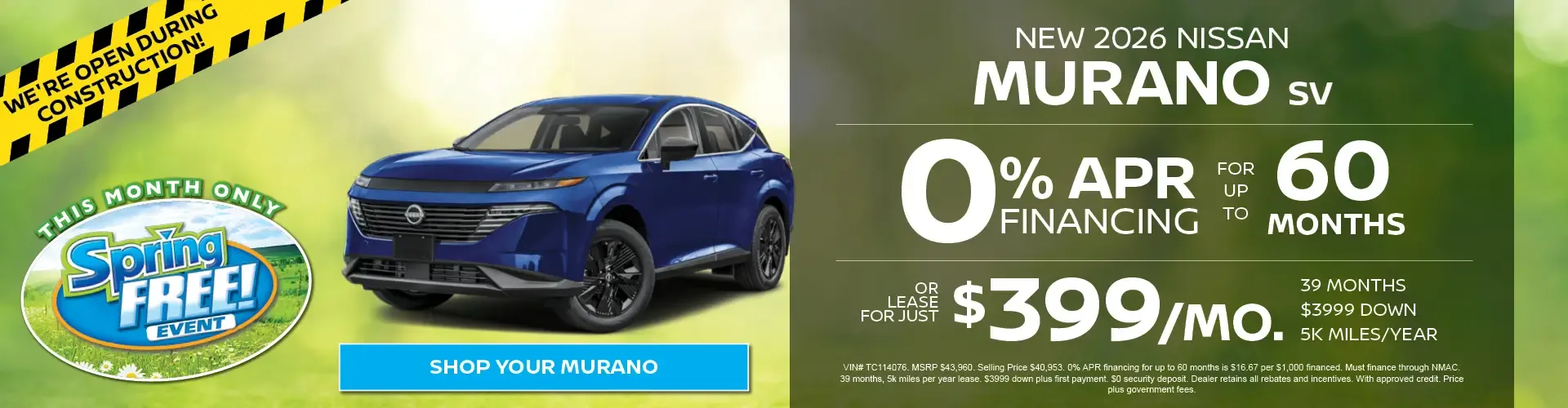 New 2026 Nissan Murano Special